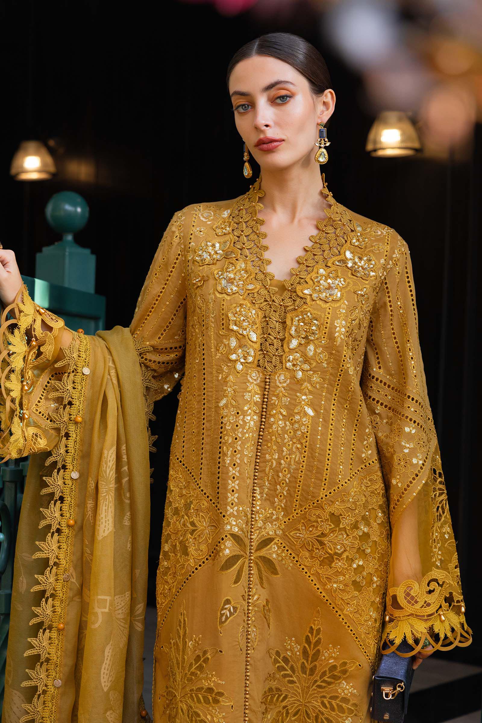 Buy from khaslibaas mariab Luxury lawn Eid II - 3 piece unstitched embroidered lawn suit for women ( D-07).choose good quality brands like Maria b Sobia Nazir Various Pakistani branded dresses summer fabric, elegant design, perfect for casual & formal wear.delivery available in UK, USA,Australia, Canada, UAE, Dubai and other countries... 