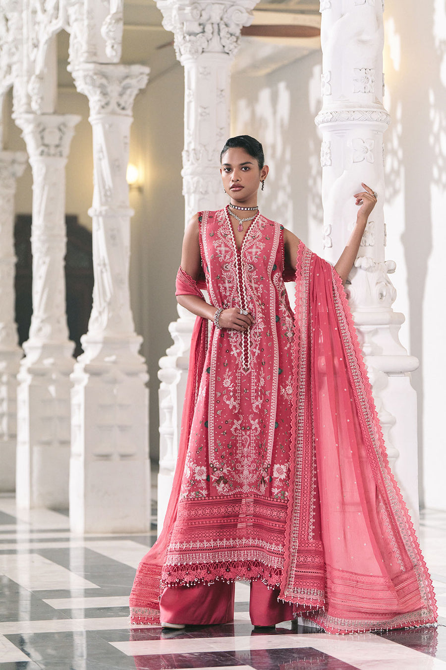 Buy from khaslibaas | sobia nazir Luxury Lawn Eid 2026 | 3 piece unstitched embroidered lawn suit for women (design 8B).choose good quality brands like Maria b zainab Chottani Various Pakistani branded dresses summer fabric, elegant design, perfect for casual & formal wear.delivery available in UK, USA, Canada, UAE, Dubai and other countries... 