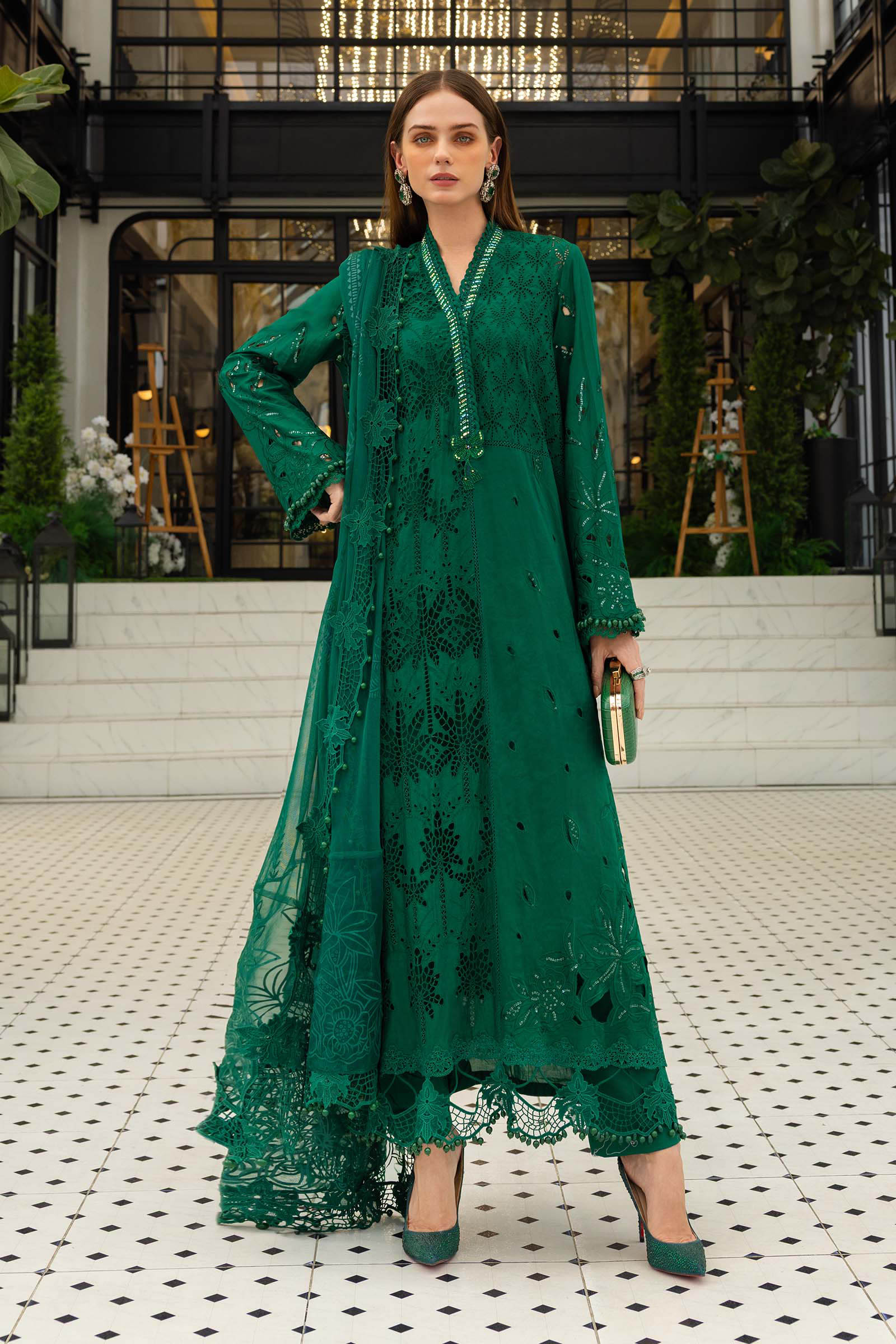 Buy from khaslibaas mariab Luxury lawn Eid II - 3 piece unstitched embroidered lawn suit for women ( D-04).choose good quality brands like Maria b Sobia Nazir Various Pakistani branded dresses summer fabric, elegant design, perfect for casual & formal wear.delivery available in UK, USA,Australia, Canada, UAE, Dubai and other countries... 
