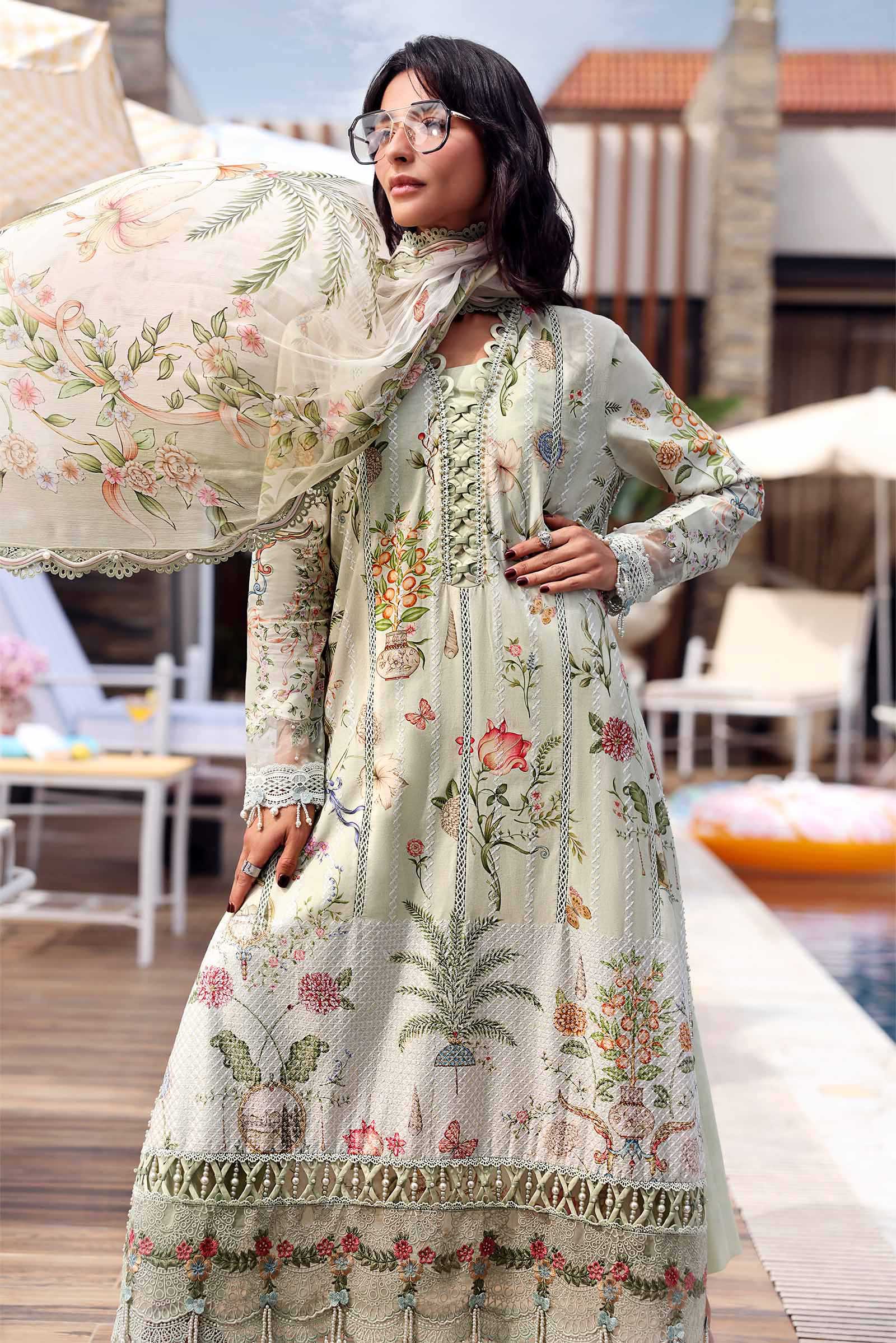 Buy from khaslibaas mariab premium 3 piece unstitched embroidered lawn suit for women (MPT-3004-B).choose good quality brands like Maria b Sobia Nazir Various Pakistani branded dresses summer fabric, elegant design, perfect for casual & formal wear.delivery available in UK, USA, Canada, UAE, Dubai and other countries... 