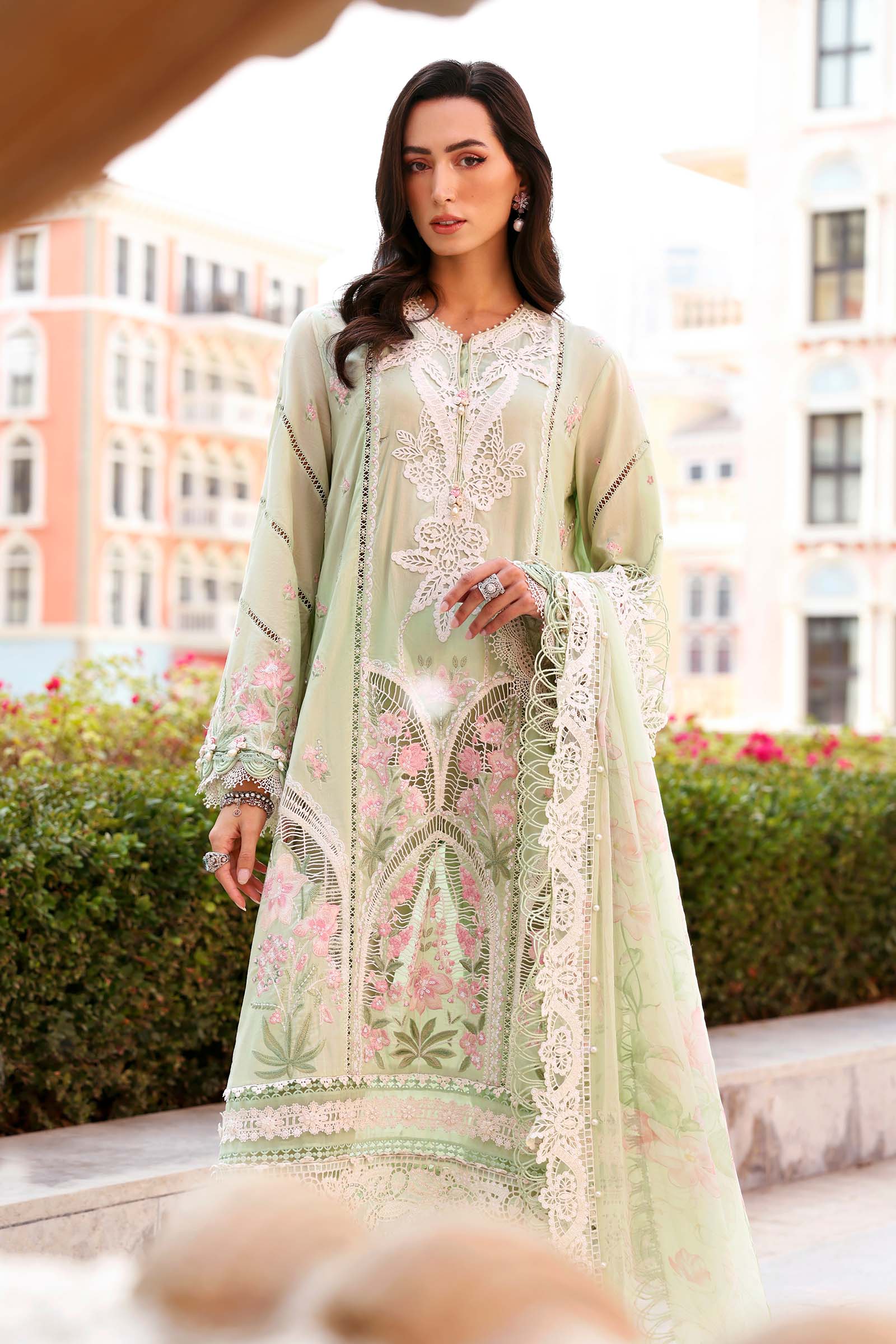 Maria.B Luxury Lawn 3Pc Unstitched Suit D-2611-A | Embroidered Designer Lawn 2026