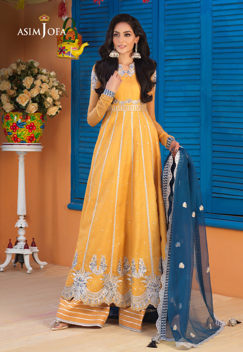 Buy Asim jofa AJFC-61 EMBROIDERED ORGANZAN. choose good quality brands like Maria b zainab Chottani, Hussain Rehar etc... Various Pakistani branded dresses summer fabric, elegant design, perfect for casual & formal wear also shop eid collections from khaslibaas .delivery available in UK, USA, Canada, UAE, Dubai and other countries... 