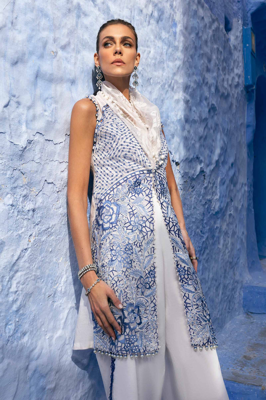 Buy from khaslibaas mariab | Voyage a’Luxe Luxury Lawn '25 - 3 piece unstitched embroidered lawn suit for women ( D-10A).choose good quality brands like Maria b Sobia Nazir Various Pakistani branded dresses summer fabric, elegant design, perfect for casual & formal wear.delivery available in UK, USA,Australia, Canada, UAE, Dubai and other countries... 