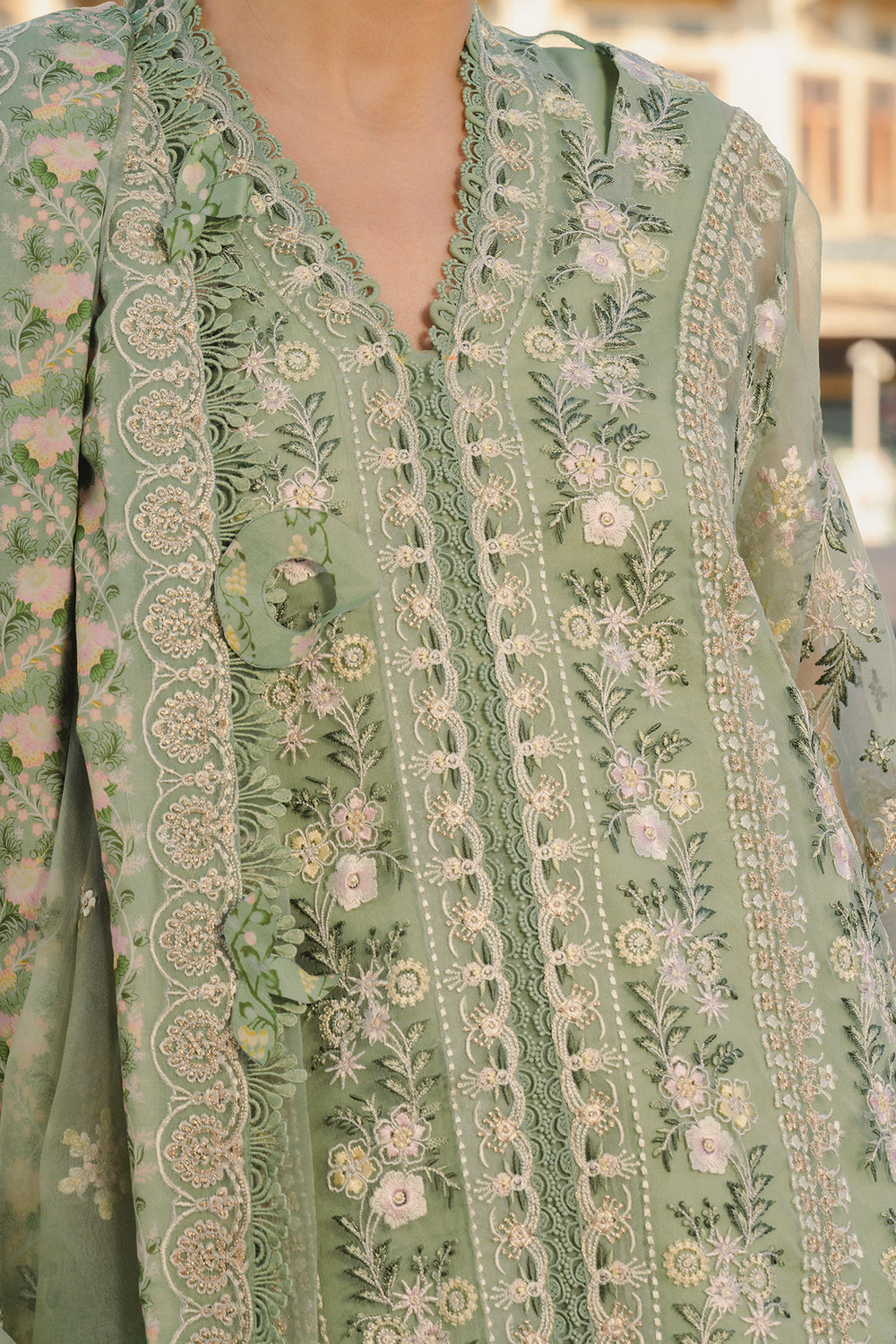 Buy Afrozeh | Mulaqaat'26 - DEEDAR Embroidered  Suit 3 Pcs Unstitched | Women Summer Dresses 2026.choose good quality brands like Maria b zainab Chottani, Hussain Rehar, sobia nazir etc... Various Pakistani branded dresses summer fabric, elegant design, perfect for casual & formal wear also shop eid collections from khaslibaas .delivery available in UK, USA, Canada, UAE, Dubai and other countries... 