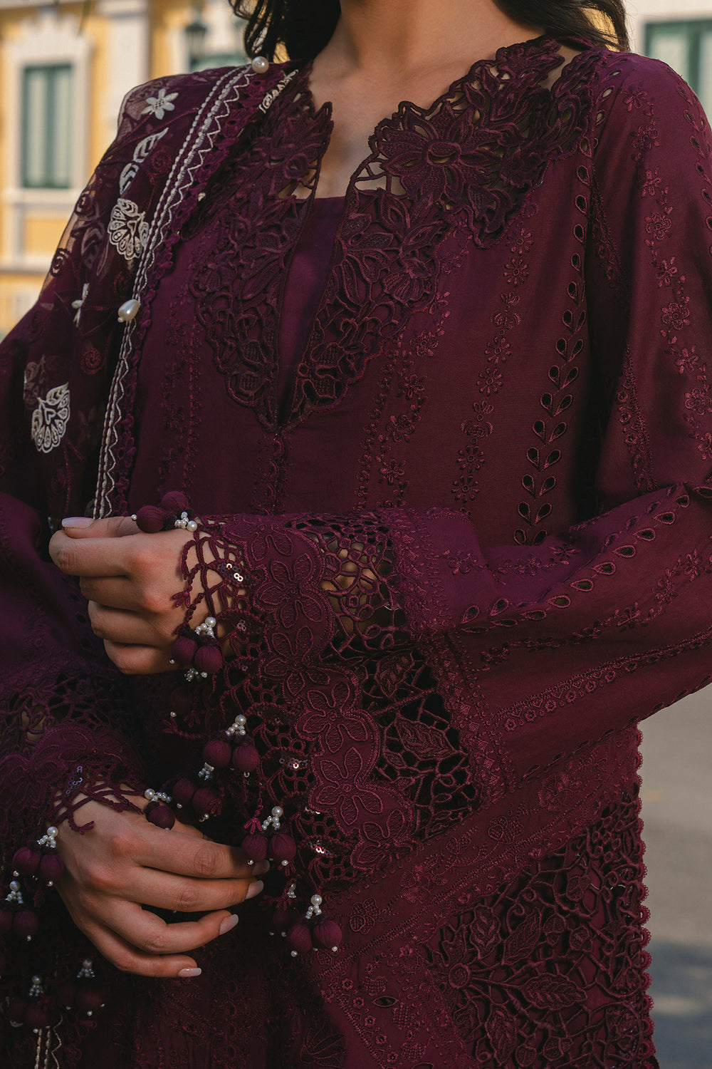 Buy Afrozeh | Mulaqaat'26 - HAYA Embroidered  Suit 3 Pcs Unstitched | Women Summer Dresses 2026.choose good quality brands like Maria b zainab Chottani, Hussain Rehar, sobia nazir etc... Various Pakistani branded dresses summer fabric, elegant design, perfect for casual & formal wear also shop eid collections from khaslibaas .delivery available in UK, USA, Canada, UAE, Dubai and other countries... 