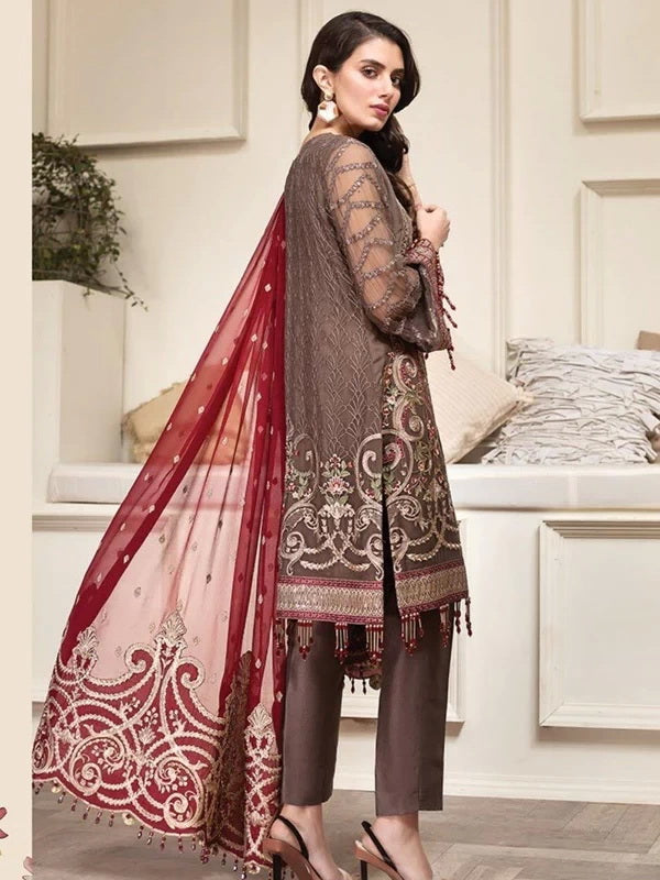 Buy Jazmin D-10 SHERENE Luxury Embroidered Chiffon. choose good quality brands like Maria b zainab Chottani, Hussain Rehar etc... Various Pakistani branded dresses summer fabric, elegant design, perfect for casual & formal wear also shop eid collections from khaslibaas .delivery available in UK, USA, Canada, UAE, Dubai and other countries... 