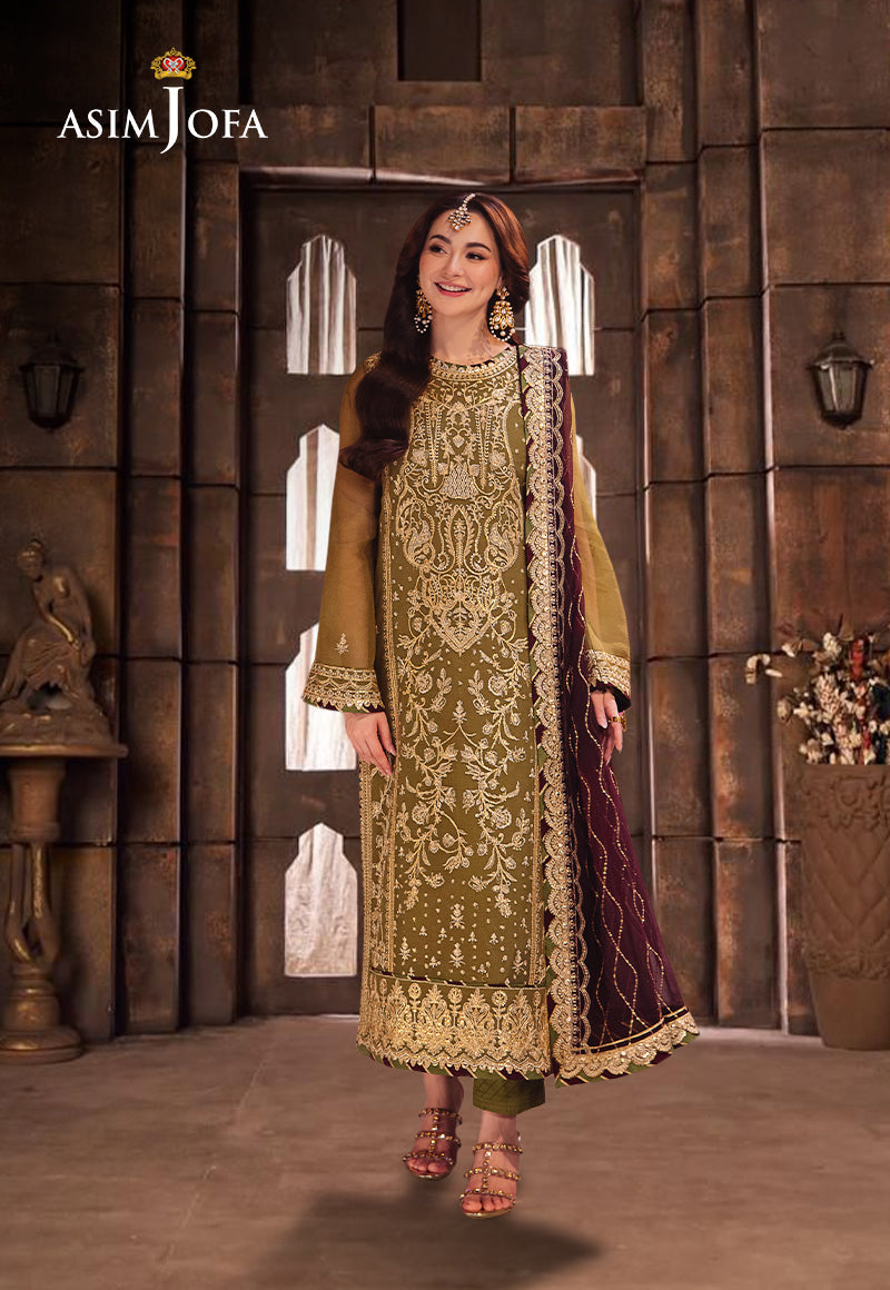 Buy Asim jofa AJKK-23 EMBROIDERED CHIFFON. choose good quality brands like Maria b zainab Chottani, Hussain Rehar etc... Various Pakistani branded dresses summer fabric, elegant design, perfect for casual & formal wear also shop eid collections from khaslibaas .delivery available in UK, USA, Canada, UAE, Dubai and other countries... 