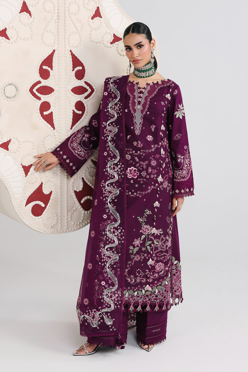 Buy QALAMKAR QFL-10 TRESA Embroidered  Suit 3 Pcs Unstitched | Women Summer Dresses 2026.choose good quality brands like Maria b zainab Chottani, Hussain Rehar, sobia nazir etc... Various Pakistani branded dresses summer fabric, elegant design, perfect for casual & formal wear also shop eid collections from khaslibaas .delivery available in UK, USA, Canada, UAE, Dubai and other countries... 